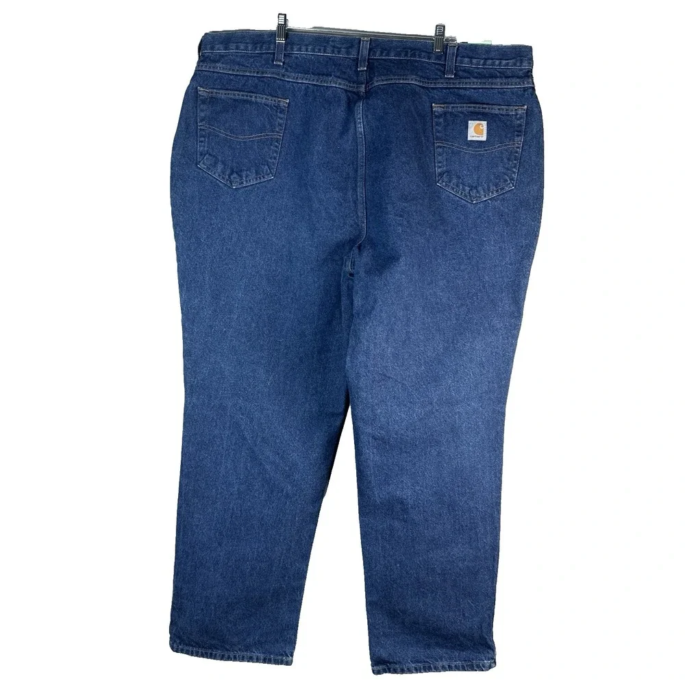 Carhartt Men's Blue Jeans Size 48x32 Relaxed Fit Big And Tall Jeans